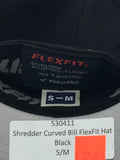 SLEDNECKS Shredder Curved Bill FlexFit Hat Black S\/M 530411