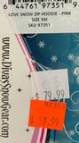 Diva Snow Gear Love Snow Zip Hoodie Pink SM 97351